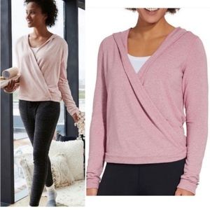 Calia by Carrie Underwood Wrap Front Hoodie Pink
